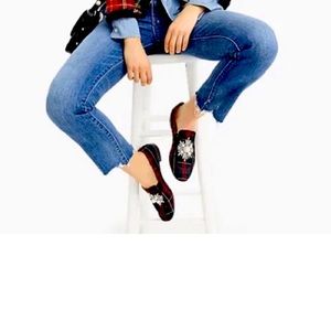 J.Crew Janie festive plaid pearl embellished